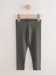 Black/White/Khaki Green Ribbed Leggings 5 Pack (3mths-7yrs) - Image 4 of 9