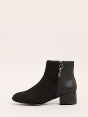 Friends Like These Zip Low Heel Ankle Faux Leather and Suede Boots - Slika 5 iz 5