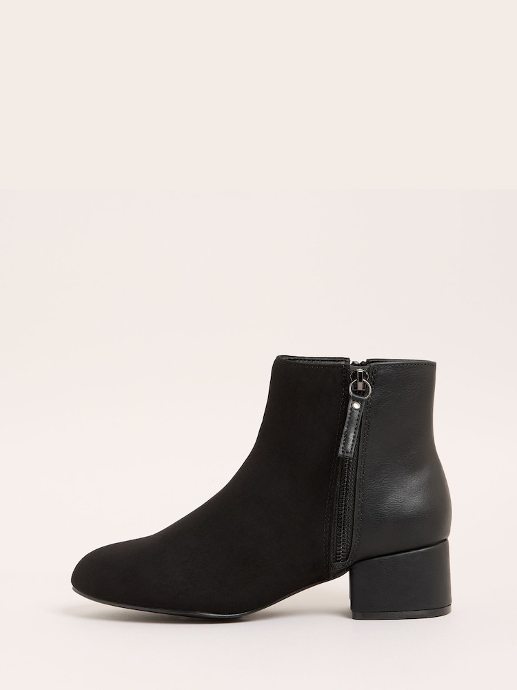 Friends Like These Zip Low Heel Ankle Faux Leather and Suede Boots - Slika 5 iz 5 Friends Like These Zip Low Heel Ankle Faux Leather and Suede Boots - Slika 5 iz 5