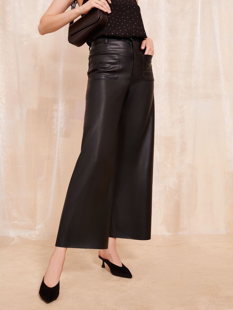 Friends Like These Black Kitten Heel Pointed Toe Mule Faux Suede Court Shoes - Image 2 of 4 Friends Like These Black Kitten Heel Pointed Toe Mule Faux Suede Court Shoes - Image 2 of 4