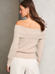Lipsy Eyelash Bardot Knitted Jumper - Imagen 1 de 5