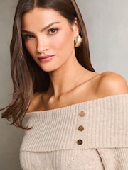Lipsy Eyelash Bardot Knitted Jumper - Imagen 5 de 5