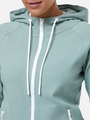 Gym + Coffee Green Chill Zip Womens Hoodie - Image 3 of 7