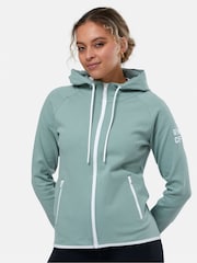 Gym + Coffee Green Chill Zip Womens Hoodie - Image 4 of 7