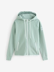 Gym + Coffee Green Chill Zip Womens Hoodie - Image 7 of 7