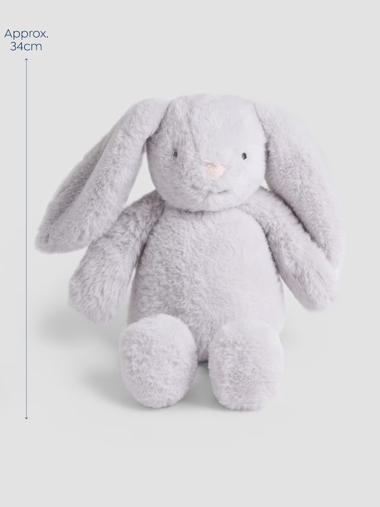JoJo Maman Bébé Grey Bunny Soft Toy Plushie - Medium - Image 3 of 3 JoJo Maman Bébé Grey Bunny Soft Toy Plushie - Medium - Image 3 of 3
