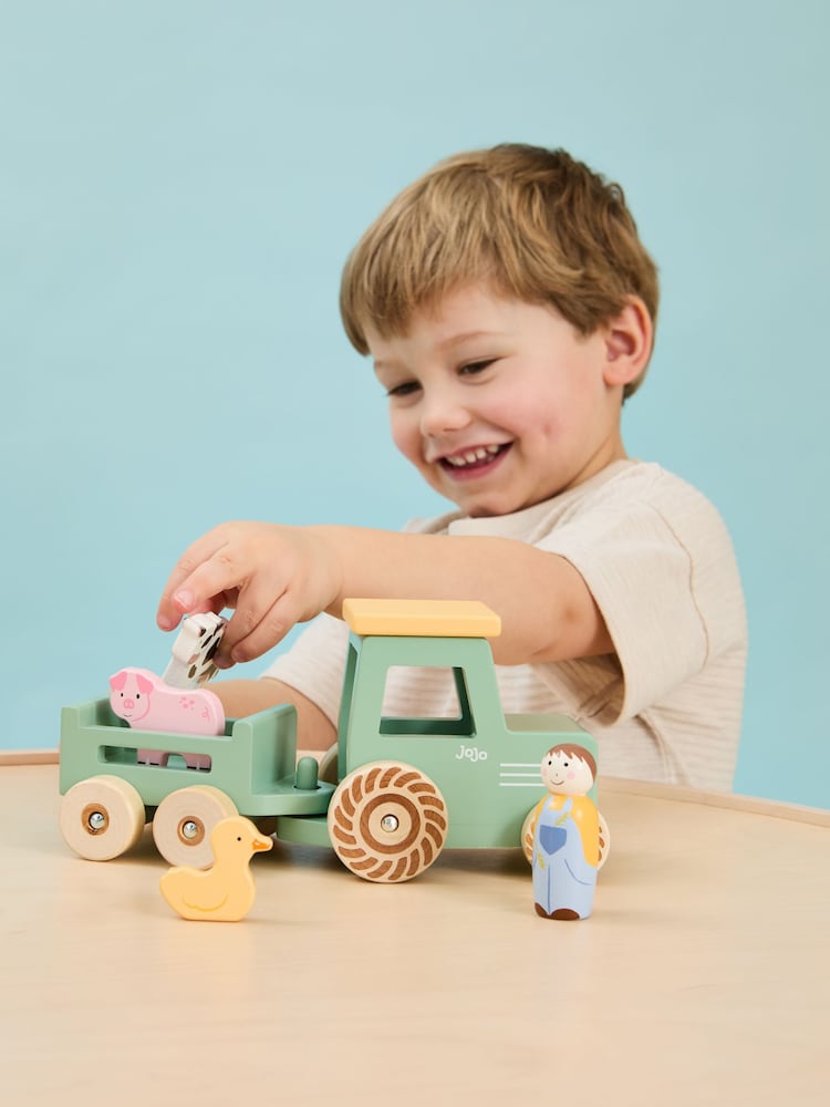 Jojo Maman Bébé Farm Tractor and Trailer Set - Image 2 of 7 Jojo Maman Bébé Farm Tractor and Trailer Set - Image 2 of 7