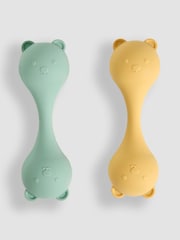 JoJo Maman Bébé Set of 2 Silicone Bear Rattles - Image 1 of 3