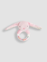 JoJo Maman Bébé Pink Bunny Bear Ring Rattle Ring Rattle - Image 5 of 7