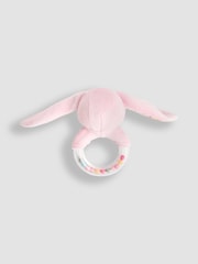 JoJo Maman Bébé Pink Bunny Bear Ring Rattle Ring Rattle - Image 6 of 7