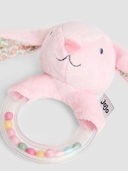 JoJo Maman Bébé Pink Bunny Bear Ring Rattle Ring Rattle - Image 7 of 7