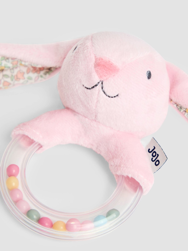 JoJo Maman Bébé Pink Bunny Bear Ring Rattle Ring Rattle - Image 7 of 7 JoJo Maman Bébé Pink Bunny Bear Ring Rattle Ring Rattle - Image 7 of 7