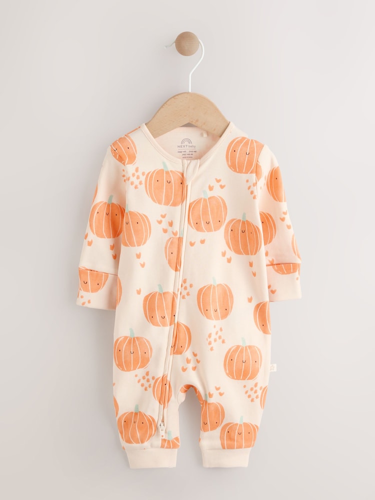 Orange Baby Pumpkin Two Way Zip Footless Sleepsuit (0mths-3yrs) - Image 1 of 6
