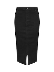 Evans Split Front Denim Black Skirt - Image 5 of 5