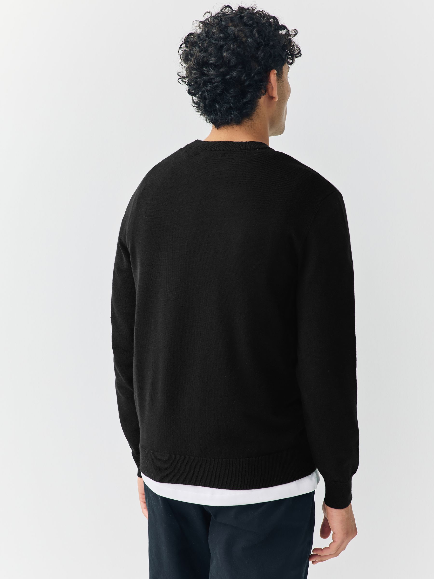 Buy Black Regular Fit Soft Touch Crew Neck Jumpers 2 Pack from