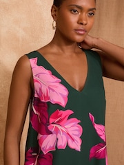 Love & Roses Green Floral V-Neck Vest - Image 3 of 5