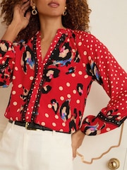 Blusa de manga comprida com decote chanfrado Love & Roses - Imagem 2 de 4
