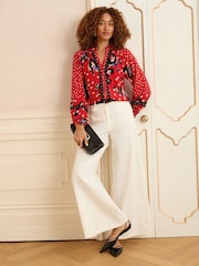 Blusa de manga comprida com decote chanfrado Love & Roses - Imagem 4 de 4