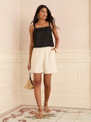Love & Roses Black Square Neck Satin Lace Camisole - Image 3 of 4