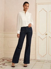 Love & Roses White Ecru Lace Centre Long Sleeve Shirt - Image 3 of 4