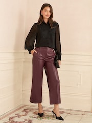 Love & Roses Black Lace Centre Long Sleeve Shirt - Image 3 of 4