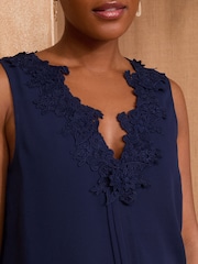 Love & Roses Blue Navy V-Neck Vest - Image 2 of 4