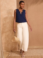 Love & Roses Blue Navy V-Neck Vest - Image 3 of 4