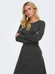 ONLY Long Sleeve Cable Knit Dress - 6şəkildən 2 şəkil