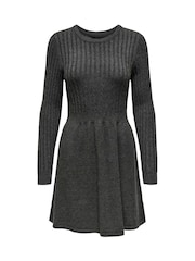 ONLY Long Sleeve Cable Knit Dress - 6şəkildən 5 şəkil