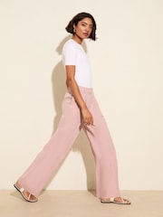 Friends Like These Pink Premium Elastic Back Tailored Wide Leg Trousers - Image 3 of 4