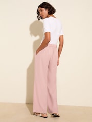 Friends Like These Pink Premium Elastic Back Tailored Wide Leg Trousers - Image 4 of 4