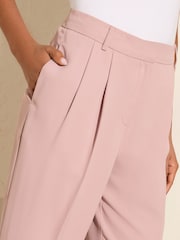 Friends Like These Pink Petite Premium Elastic Back Tailored Wide Leg Trousers - Image 2 of 4