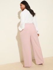 Friends Like These Pink Curve Premium Elastic Back Tailored Wide Leg Trousers - Image 4 of 4