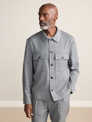 Grey Signature 100% REDA Marino Wool Shacket - Image 1 of 12