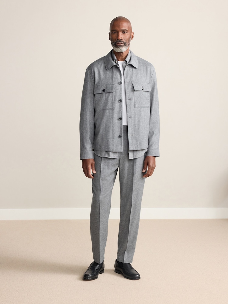 Grey Signature 100% REDA Marino Wool Shacket - Image 2 of 12