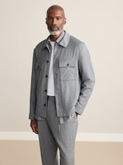 Grey Signature 100% REDA Marino Wool Shacket - Image 7 of 12