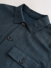 Navy Blue Signature 100% REDA Marino Wool Shacket - Image 6 of 6