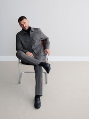 Neutral Brown Signature 100% REDA Marino Wool Shacket - Image 2 of 8