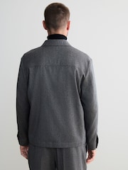 Neutral Brown Signature 100% REDA Marino Wool Shacket - Image 4 of 8