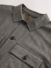 Neutral Brown Signature 100% REDA Marino Wool Shacket - Image 8 of 8