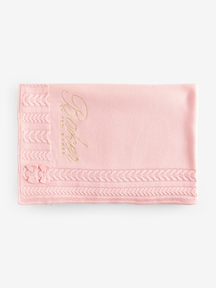 rožnata - Baker by Ted Baker Cable Knit Fleece Blanket - Slika 1 iz 5