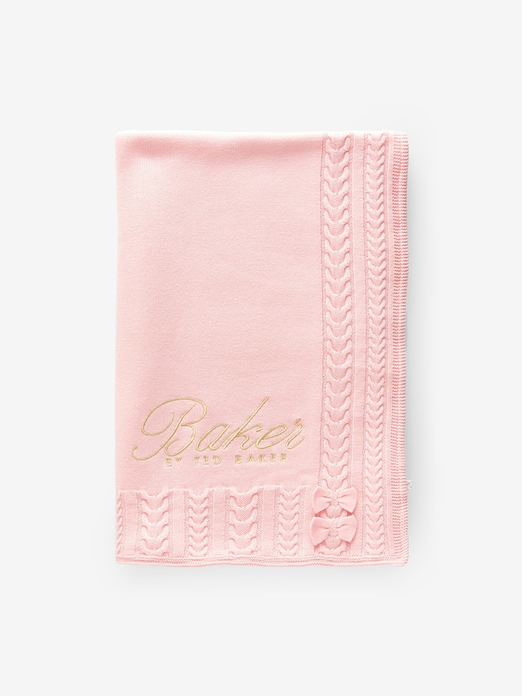 Rosa - Manta de forro polar de punto trenzado Baker by Ted Baker - Imagen 1 de 5 Rosa - Manta de forro polar de punto trenzado Baker by Ted Baker - Imagen 1 de 5