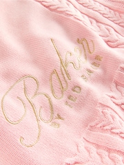 rožnata - Baker by Ted Baker Cable Knit Fleece Blanket - Slika 3 iz 5
