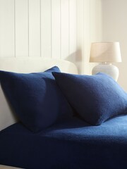 Set of 2 Navy Blue Teddy Fleece Pillowcases - Image 1 of 2