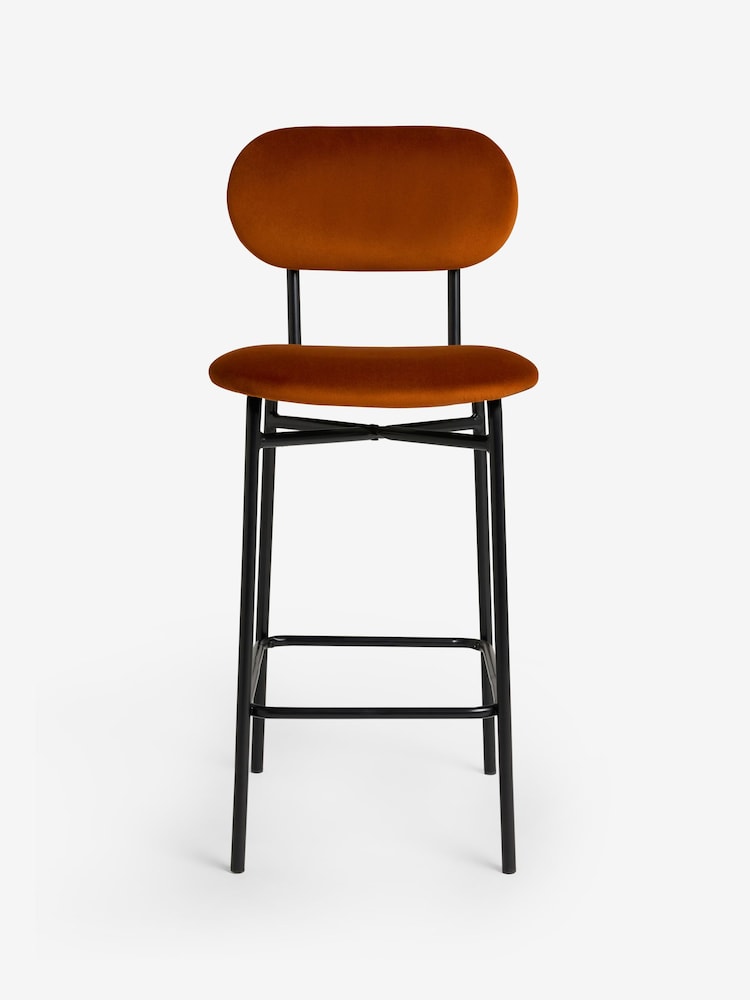 MADE.COM Cinnamon Velvet and Black Legs Clemmie Bar Stool - Image 5 of 5 MADE.COM Cinnamon Velvet and Black Legs Clemmie Bar Stool - Image 5 of 5