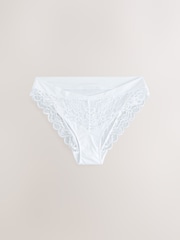 White Ultimate Comfort Lace Back High Leg Knickers - Image 1 of 3