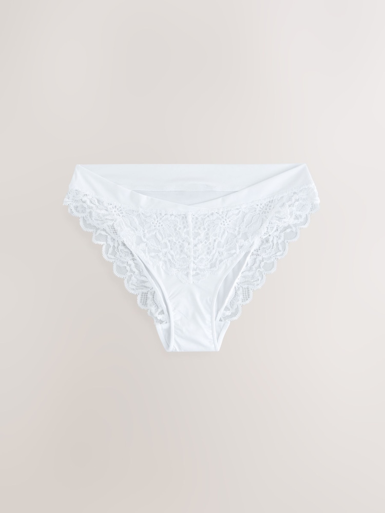 White Ultimate Comfort Lace Back High Leg Knickers - Image 1 of 3