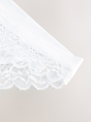 White Ultimate Comfort Lace Back High Leg Knickers - Image 3 of 3