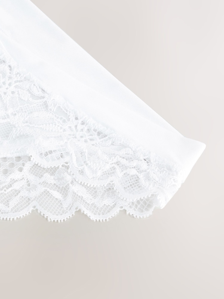 White Ultimate Comfort Lace Back High Leg Knickers - Image 3 of 3