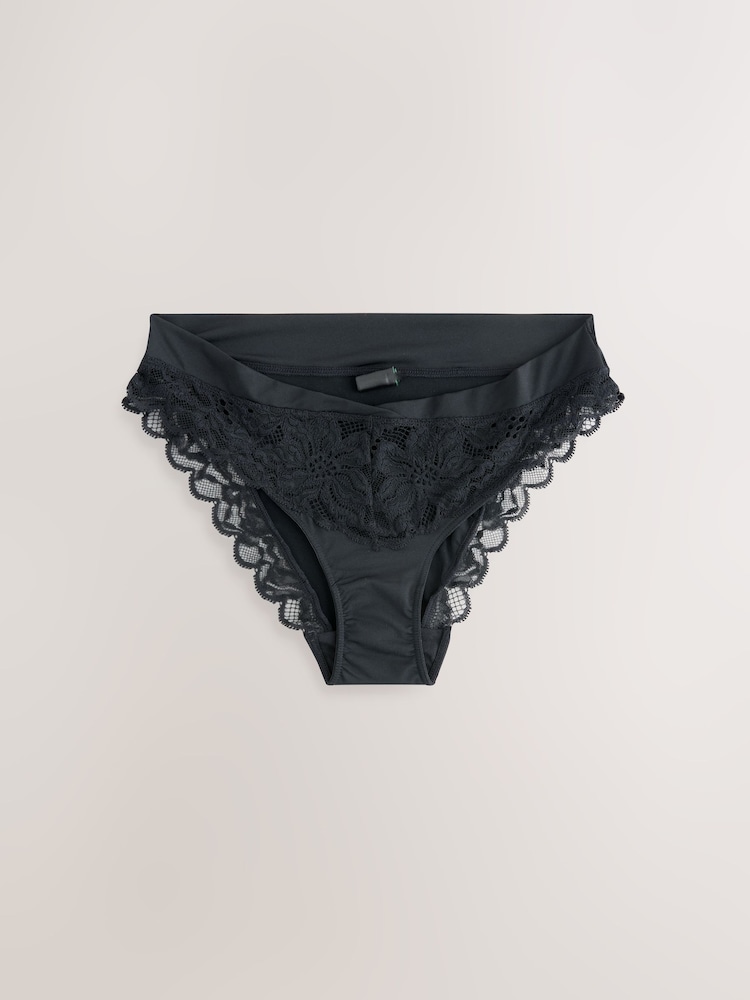 Black Ultimate Comfort Lace Back High Leg Knickers - Image 1 of 3